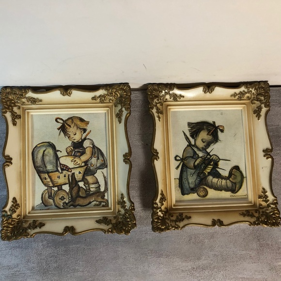 2 Vintage Framed Hummel pictures mid century - Picture 1 of 14